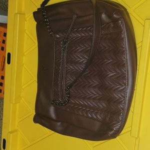 Simply Vera Vera Wang Burgundy Chain Strapped Shoulder Purse